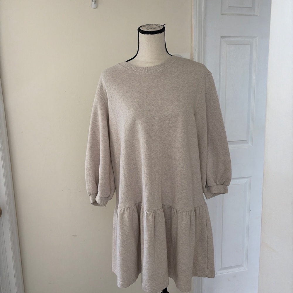 & Other Stories Paris Atelier | Puff Sleeve Sweatshirt Mini Dress